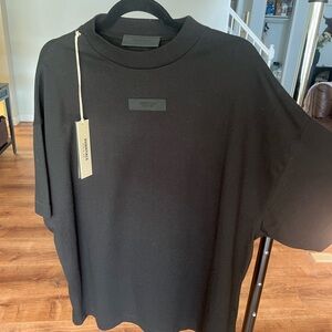 Essentials Jet Black Crewneck T-shirt